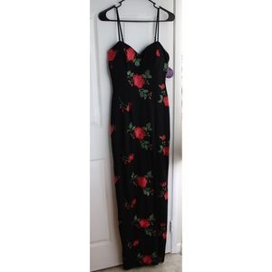 Windsor Black Floral Slit Maxi Dress